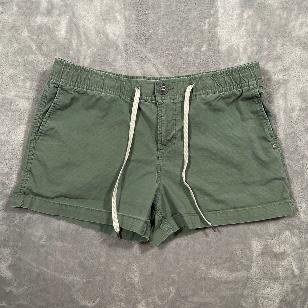 Vuori Shorts Womens Medium Green Vintage Ripstop Athleisure Elastic Waist Casual